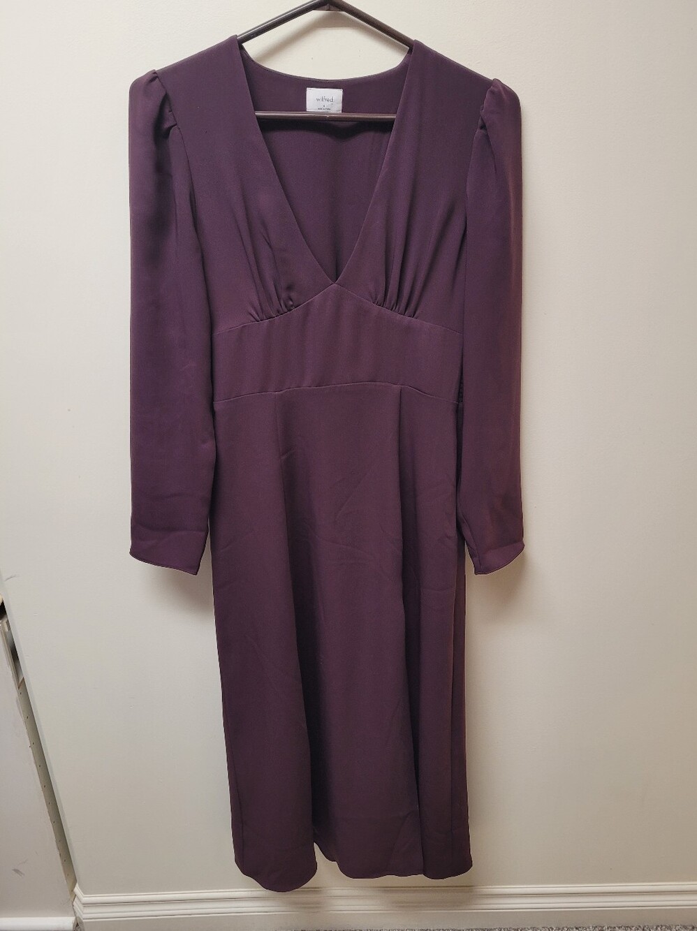 Wilfred Deep Plum Long Sleeve Dress